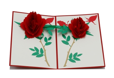 3D Karte Blühende Rosen